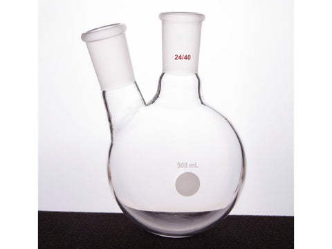MSE PRO Thick Wall Slanted Two-Mouth Bottle, High Strength, Middle Grinding Mouth: 24/40, Side Grinding Mouth: 24/40, 500mL