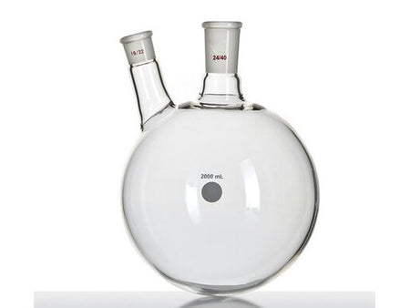 MSE PRO Thick Wall Slanted Two-Mouth Bottle, High Strength, Middle Grinding Mouth: 24/40, Side Grinding Mouth: 19/22, 2000mL