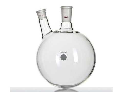 MSE PRO Thick Wall Slanted Two-Mouth Bottle, High Strength, Middle Grinding Mouth: 24/40, Side Grinding Mouth: 19/22, 2000mL