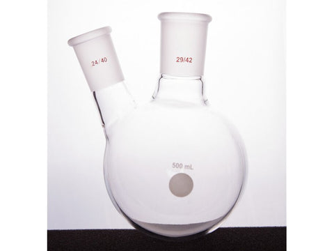 MSE PRO Thick Wall Slanted Two-Mouth Bottle, High Strength, Middle Grinding Mouth: 29/42, Side Grinding Mouth: 24/40, 500mL