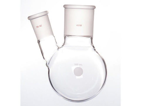 MSE PRO Thick Wall Slanted Two-Mouth Bottle, High Strength, Middle Grinding Mouth: 45/50, Side Grinding Mouth: 29/42, 500mL