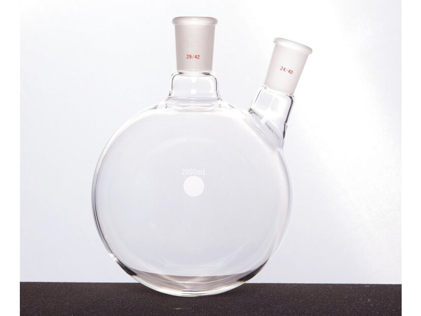 MSE PRO Thick Wall Slanted Two-Mouth Bottle, High Strength, Middle Grinding Mouth: 29/42, Side Grinding Mouth: 24/40, 2000mL