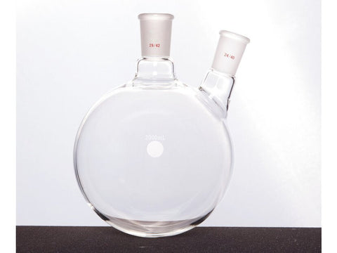 MSE PRO Thick Wall Slanted Two-Mouth Bottle, High Strength, Middle Grinding Mouth: 29/42, Side Grinding Mouth: 24/40, 2000mL