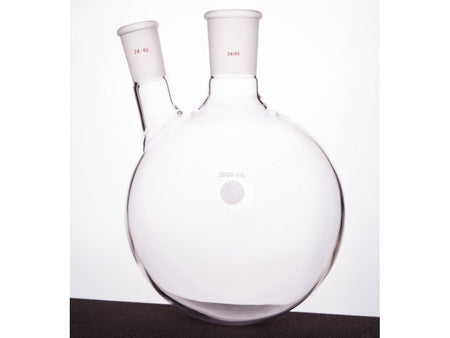 MSE PRO Thick Wall Slanted Two-Mouth Bottle, High Strength, Middle Grinding Mouth: 34/45, Side Grinding Mouth: 24/40, 2000mL