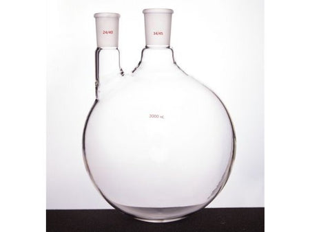 MSE PRO Thick Wall Slanted Two-Mouth Bottle, High Strength, Middle Grinding Mouth: 34/45, Side Grinding Mouth: 24/40, 3000mL