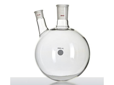 MSE PRO Thick Wall Slanted Two-Mouth Bottle, High Strength, Middle Grinding Mouth: 29/42, Side Grinding Mouth: 19/22, 2000mL