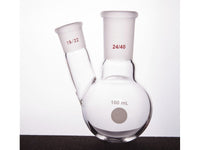 MSE PRO Thick Wall Slanted Two-Mouth Bottle, High Strength, Middle Grinding Mouth: 24/40, Side Grinding Mouth: 19/22, 100mL