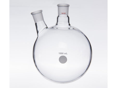 MSE PRO Thick Wall Slanted Two-Mouth Bottle, High Strength, Middle Grinding Mouth: 19/22, Side Grinding Mouth: 19/22, 1000mL