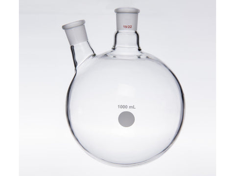 MSE PRO Thick Wall Slanted Two-Mouth Bottle, High Strength, Middle Grinding Mouth: 19/22, Side Grinding Mouth: 19/22, 1000mL