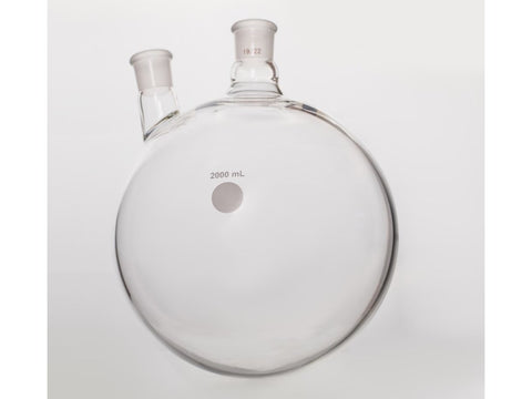 MSE PRO Thick Wall Slanted Two-Mouth Bottle, High Strength, Middle Grinding Mouth: 19/22, Side Grinding Mouth: 19/22, 2000mL