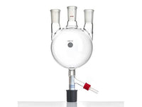 MSE PRO Straight Three-Necked Round Bottom Flask, with 8mm High Vacuum, Main Port: 24/40, Side Port: 24/40, 1000mL