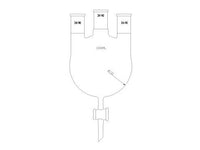 MSE PRO Three-Necked Round Bottom Flask, PTFE Stopcock, Middle Grinding Mouth: 24/40, Side Grinding Mouth: 24/40, 1000mL