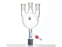 MSE PRO Straight Three-Necked Round Bottom Flask, with 8mm High Vacuum, Main Port: 24/40, Side Port: 24/40, 500mL