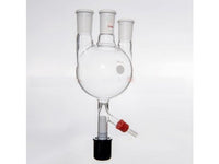 MSE PRO Straight Three-Necked Round Bottom Flask, with 8mm High Vacuum, Main Port: 29/42, Side Port: 24/40, 500mL