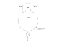 MSE PRO Three-Necked Round Bottom Flask, PTFE Stopcock, Middle Grinding Mouth: 29/42, Side Grinding Mouth: 24/40, 2000mL - MSE Supplies LLC