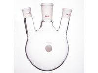 MSE PRO Slanted Three-Mouth Ball Bottle, Thick Wall and High Strength, Middle Grinding Mouth: 24/40, Side Grinding Mouth: 19/22, 500mL