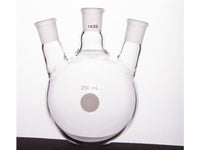 MSE PRO Slanted Three-Mouth Ball Bottle, Thick Wall and High Strength, Middle Grinding Mouth: 14/20, Side Grinding Mouth: 14/20, 250mL