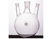 MSE PRO Slanted Three-Mouth Ball Bottle, Thick Wall and High Strength, Middle Grinding Mouth: 24/40, Side Grinding Mouth: 14/20, 1000mL