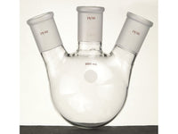 MSE PRO Slanted Three-Mouth Ball Bottle, Thick Wall and High Strength, Middle Grinding Mouth: 29/42, Side Grinding Mouth: 29/42, 500mL