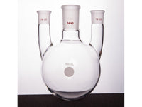 MSE PRO Straight Three-Mouth Ball Bottle, Thick Wall and High Strength, Middle Grinding Mouth: 24/40, Side Grinding Mouth: 19/22, 500mL