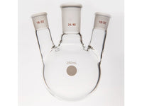 MSE PRO Small Angle Three-Mouth Ball Bottle, Thick Wall and High Strength, Middle Grinding Mouth: 24/40, Side Grinding Mouth: 19/22, 250mL