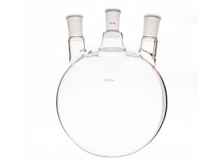 MSE PRO Small Angle Three-Mouth Ball Bottle, Thick Wall and High Strength, Middle Grinding Mouth: 24/40, Side Grinding Mouth: 24/40, 3000mL