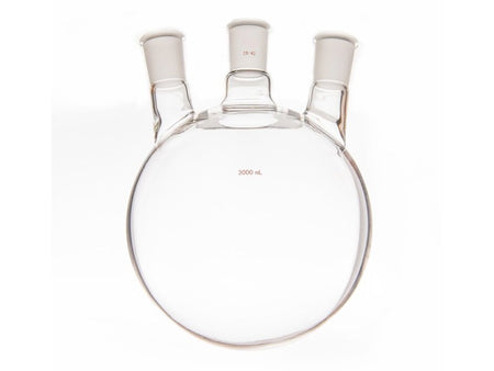 MSE PRO Small Angle Three-Mouth Ball Bottle, Thick Wall and High Strength, Middle Grinding Mouth: 29/42, Side Grinding Mouth: 29/42, 3000mL