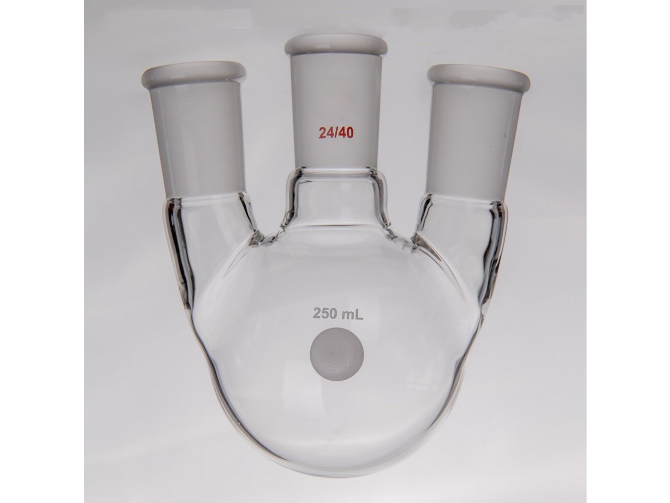 MSE PRO Small Angle Three-Mouth Ball Bottle, Thick Wall and High Strength, Middle Grinding Mouth: 34/45, Side Grinding Mouth: 24/40, 2000mL