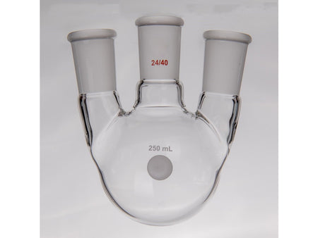 MSE PRO Small Angle Three-Mouth Ball Bottle, Thick Wall and High Strength, Middle Grinding Mouth: 34/45, Side Grinding Mouth: 24/40, 2000mL