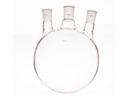 MSE PRO Small Angle Three-Mouth Ball Bottle, Thick Wall and High Strength, Middle Grinding Mouth: 34/45, Side Grinding Mouth: 29/42, 5000mL
