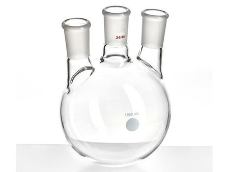 MSE PRO Small Angle Three-Mouth Ball Bottle, Thick Wall and High Strength, Middle Grinding Mouth: 24/40, Side Grinding Mouth: 24/40, 1000mL