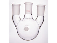 MSE PRO Straight Three-Mouth Ball Bottle, Thick Wall and High Strength, Middle Grinding Mouth: 24/40, Side Grinding Mouth: 24/40, 250mL