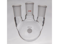 MSE PRO Small Angle Three-Mouth Ball Bottle, Thick Wall and High Strength, Middle Grinding Mouth: 24/40, Side Grinding Mouth: 24/40, 250mL