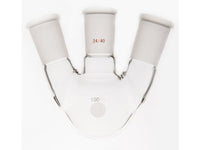 MSE PRO Small Angle Three-Mouth Ball Bottle, Thick Wall and High Strength, Middle Grinding Mouth: 24/40, Side Grinding Mouth: 24/40, 100mL