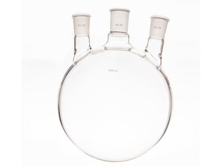 MSE PRO Small Angle Three-Mouth Ball Bottle, Thick Wall and High Strength, Middle Grinding Mouth: 40/50, Side Grinding Mouth: 24/40, 5000mL