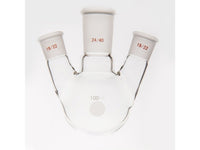 MSE PRO Small Angle Three-Mouth Ball Bottle, Thick Wall and High Strength, Middle Grinding Mouth: 24/40, Side Grinding Mouth: 19/22, 100mL