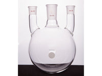 MSE PRO Straight Three-Mouth Ball Bottle, Thick Wall and High Strength, Middle Grinding Mouth: 24/40, Side Grinding Mouth: 19/22, 2000mL