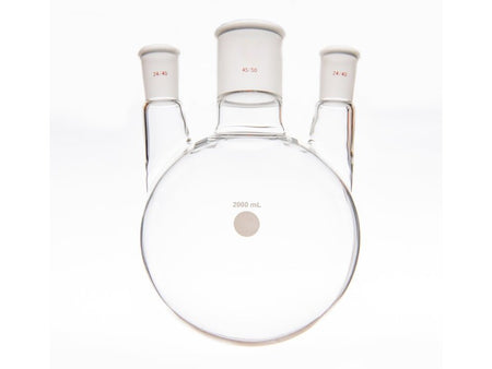 MSE PRO Small Angle Three-Mouth Ball Bottle, Thick Wall and High Strength, Middle Grinding Mouth: 45/50, Side Grinding Mouth: 24/40, 2000mL