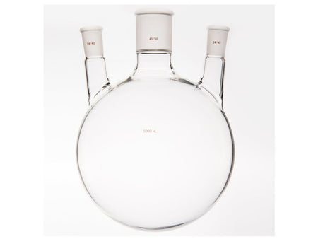MSE PRO Small Angle Three-Mouth Ball Bottle, Thick Wall and High Strength, Middle Grinding Mouth: 45/50, Side Grinding Mouth: 24/40, 5000mL
