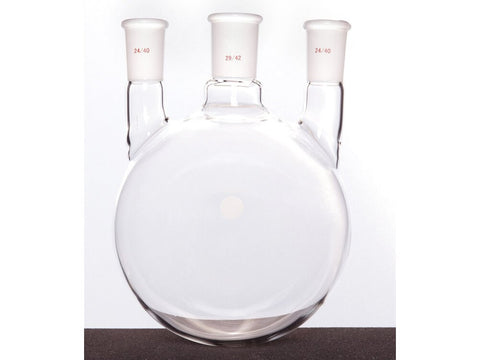 MSE PRO Straight Three-Mouth Ball Bottle, Thick Wall and High Strength, Middle Grinding Mouth: 29/42, Side Grinding Mouth: 24/40, 2000mL