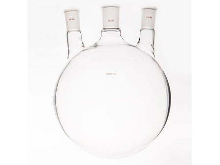 MSE PRO Small Angle Three-Mouth Ball Bottle, Thick Wall and High Strength, Middle Grinding Mouth: 29/42, Side Grinding Mouth: 24/40, 5000mL