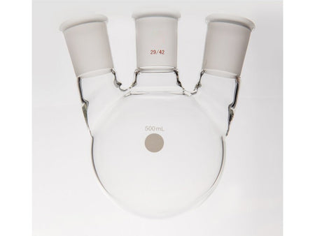 MSE PRO Small Angle Three-Mouth Ball Bottle, Thick Wall and High Strength, Middle Grinding Mouth: 29/42, Side Grinding Mouth: 29/42, 500mL