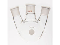 MSE PRO Small Angle Three-Mouth Ball Bottle, Thick Wall and High Strength, Middle Grinding Mouth: 19/22, Side Grinding Mouth: 19/22, 100mL