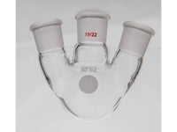 MSE PRO Small Angle Three-Mouth Ball Bottle, Thick Wall and High Strength, Middle Grinding Mouth: 19/22, Side Grinding Mouth: 19/22, 50mL