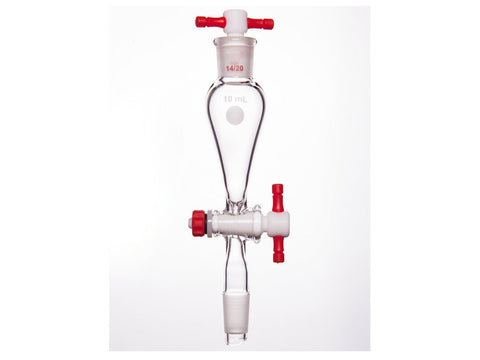 MSE PRO Separating Funnel, Upper Lower Mouth: 14/20, 2mm, PTFE Stopper, 10mL