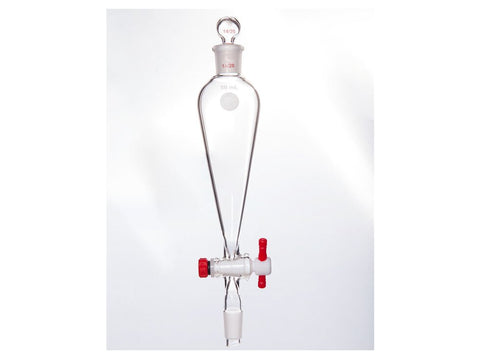 MSE PRO Separating Funnel, Upper Lower Mouth: 14/20, Hollow Glass Mouth Stopper, 2mm Glass Stopper, 50mL