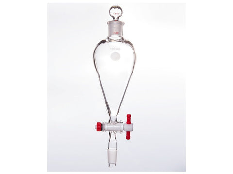 MSE PRO Separating Funnel, Upper Lower Mouth: 14/20, Hollow Glass Mouth Stopper, 2mm Glass Stopper, 100mL