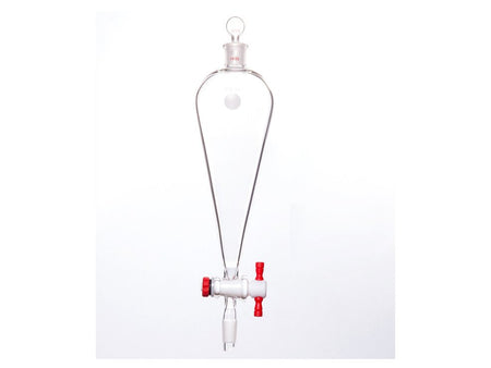 MSE PRO Separating Funnel, Upper Lower Mouth: 14/20, Hollow Glass Mouth Stopper, 4mm Glass Stopper, 250mL