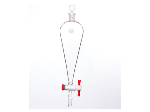 MSE PRO Separating Funnel, Upper Lower Mouth: 14/20, Hollow Glass Mouth Stopper, 4mm Glass Stopper, 250mL