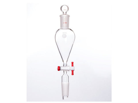 MSE PRO Separating Funnel, Upper Lower Mouth: 24/40, Hollow Glass Mouth Stopper, 2mm Glass Stopper, 125mL